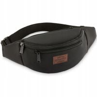 Czarna nerka damska męska saszetka duża na pasku biodrówka sportowa