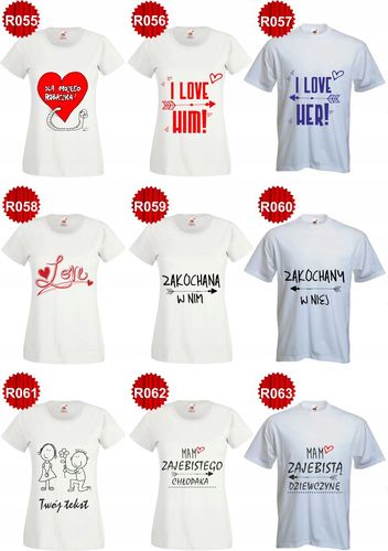 KOSZULKA t-shirt top dla zakochanych PAR kwiatek na Arena.pl