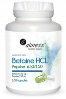 BETAINA HCL Pepsyna 650/150 mg 100 kapsułek ALINESS ENZYMY TRAWIENNE