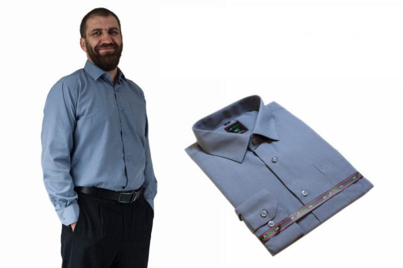 Duża koszula męska elegancka szara gładka Laviino 47/48 - 3XL/4XL zdjęcie 4