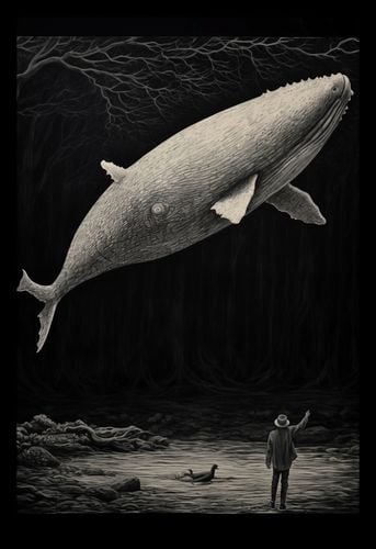 Plakat 20x30cm Biały Wieloryb na Arena.pl