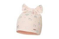 Broel UMELIA czapka dla dziewczynki kokardka jasny róż 42-44