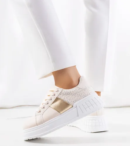 Beżowe sneakersy na platformie Avenid 41 na Arena.pl