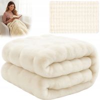 KOC 160x100 cm BIAŁY Futerkowy Pluszowy Miękki Narzuta na PREZENT CIEPŁY