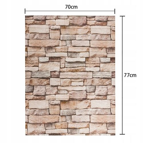 10x Samoprzylepne Panele Ścienne Tapeta z Cegły Panel Ścienny 3D 77 x 70cm na Arena.pl