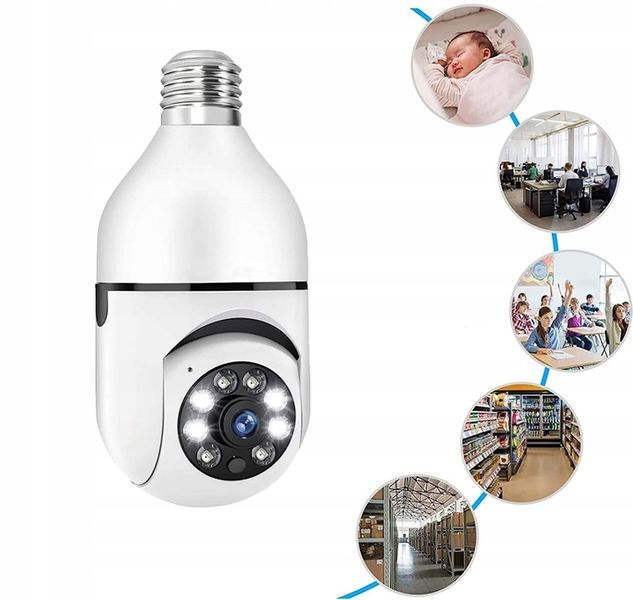Mini Kamera WiFi w Żarówce Wewnętrzna Android Iphone Obrotowa Żarówka zdjęcie 13