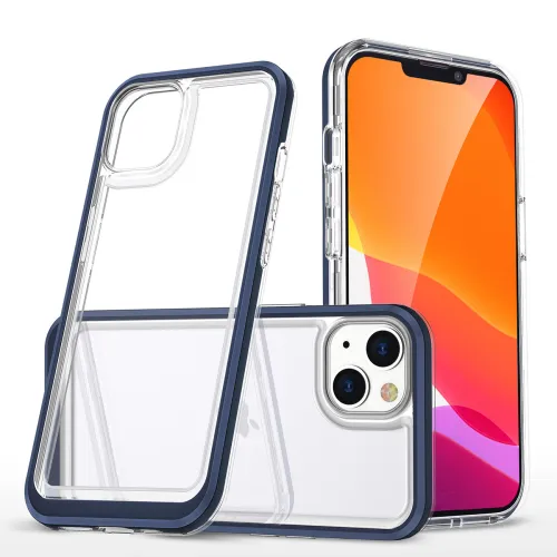 Clear 3in1 etui iPhone 14 Plus silikonowy pokrowiec z ramką niebieskie na Arena.pl