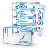 2X SENSODYNE PROSZKLIWO WYBIELAJĄCA PASTA DO ZĘBÓW 75ML x4 + KOSMETYCZKA