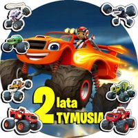 OPŁATEK NA TORT 20CM - BLAZE MONSTER TRUCK + IMIĘ + ! 15CM 18CM