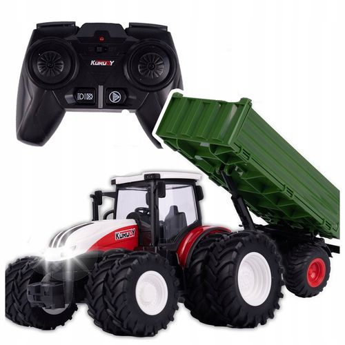 TRAKTOR ZDALNIE STEROWANY DUŻY Z PRZYCZEPĄ RC CIĄGNIK 42cm ładowanie USB na Arena.pl