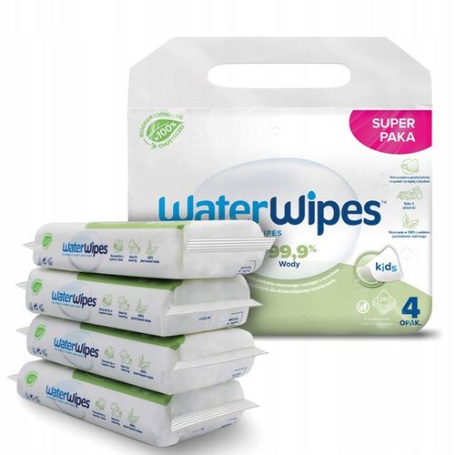 Chusteczki nawilżane 99,9% wody WaterWipes 4x60 dla dzieci biodegradowalne na Arena.pl