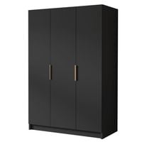 Szafa CALPE I 150 cm-pojemna garderoba-CZARNY+ZŁOTY