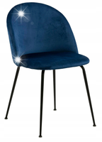 NIEBIESKIE Krzesło TAPICEOWANE Louise Dark blue