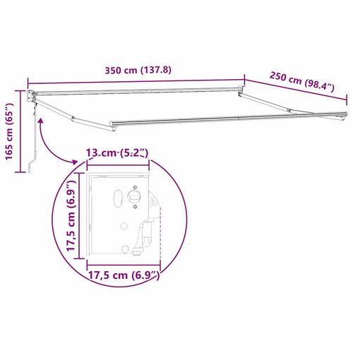 Markiza Biały 3,5 x 2,5 m Metal na Arena.pl