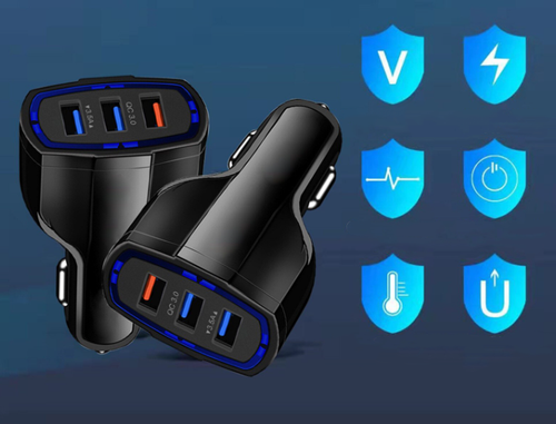 Ładowarka samochodowa 3 x USB QC 3.0 na Arena.pl