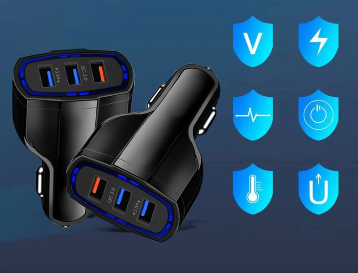 Ładowarka samochodowa 3 x USB QC 3.0 zdjęcie 5