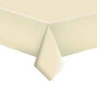 Obrus papierowy kremowy ecru w białe kropki, 120x180 cm