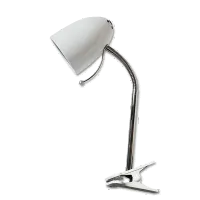 Biała lampa biurkowa z klipsem E27 Aigostar praktyczna i funkcjonalna