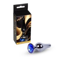 biżuteria analna stalowa z diamentem mylove toys ciemnoniebieska 9,5