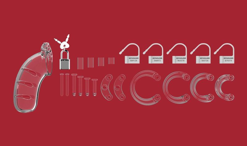 Model 03 - Chastity - 4.5" - Cock Cage - Transparent zdjęcie 2