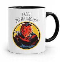 Kubek Czarny Dla Chłopaka Facet Złota Rączka Z Nadrukiem Ze Zdjęciem