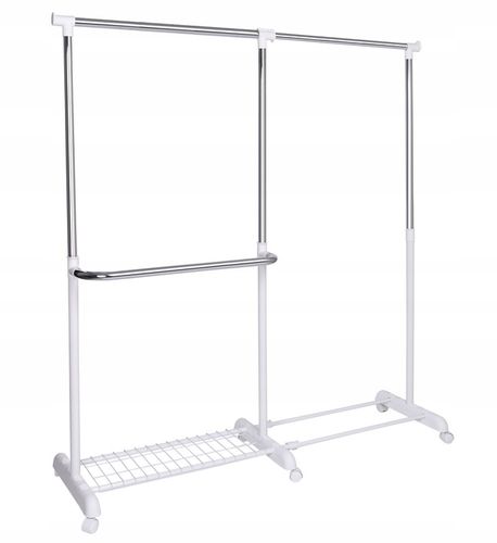 WIESZAK NA UBRANIA BUTY KÓŁKACH STOJĄCY STOJAK SKANDYNAWSKI BIAŁY na Arena.pl