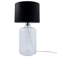 lampa stołowa z abażurem SAMASUN 5501BK na komodę czarna przezroczysta