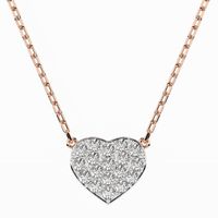naszyjnik z różowego srebra 925 z diamentem (brylantem) 0,09 ct lab