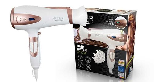 suszarka do włosów biała 2200w ion + dyfuzor adler ad 2248 na Arena.pl