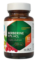 HEPATICA Berberine 97% HCL - Czysty ekstrakt - Berberyna 500 mg (60 kaps.)
