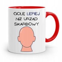 Kubek Czerwony Fryzjera Gole Lepiej Niż Urząd Z Nadrukiem Ze Zdjęciem