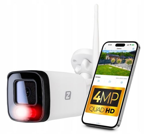 Kamera Zewnętrzna Tubowa IP WiFi 4MPx Powiadomienia, AUDIO 4xZOOM METALOWA na Arena.pl