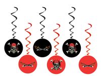 Dekoracja wisząca świderki Pirat, 6 szt.