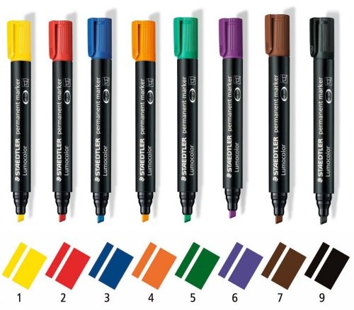 Marker permanent STAEDTLER 8kolorów ścięty 350WP8 na Arena.pl