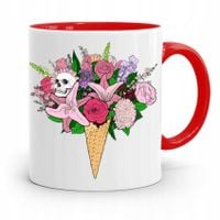 Kubek Czerwony Dzień Dziecka Prezent Kwiaty Z Nadrukiem Ze Zdjęciem