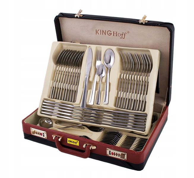 Sztućce w Walizce 72 ele 12 osób Połysk KINGHoff zdjęcie 12