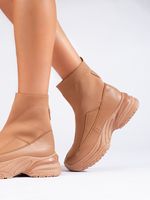 Sportowe botki damskie  brązowe Rozmiar: - 39