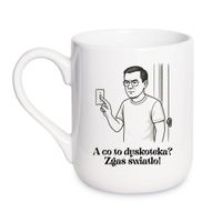 KUBEK „A CO TO, DYSKOTEKA? ZGAŚ ŚWIATŁO!” Wzór - Elegant Coffee 330 ml