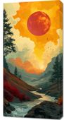 Obraz 50x100cm Dzika Rzeka Zmierzchem