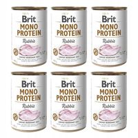 BRIT MONO PROTEIN RABBIT MOKRA KARMA MONOBIAŁKOWA DLA PSA KRÓLIK 6x400g