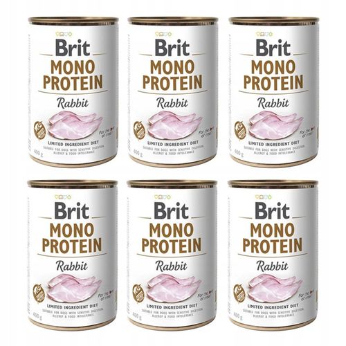 BRIT MONO PROTEIN RABBIT MOKRA KARMA MONOBIAŁKOWA DLA PSA KRÓLIK 6x400g na Arena.pl