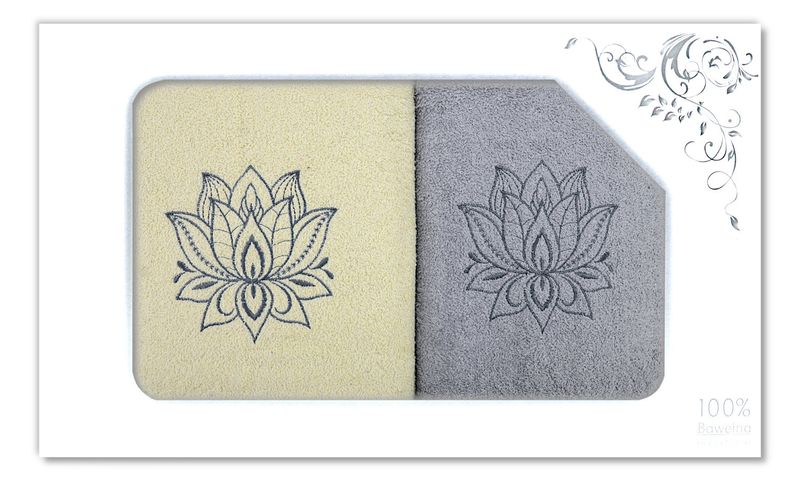 Komplet Ręczników Na Prezent 2 Częściowy Haft Wz-19413 zdjęcie 1