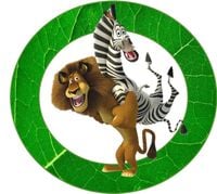 Opłatek na tort Król Lew Madagaskar Pingwiny Żyrafa Zwierzęta Tekst Gratis