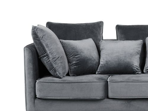Sofa 3-osobowa welurowa szara FENSTAD na Arena.pl