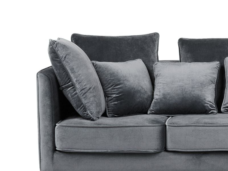 Sofa 3-osobowa welurowa szara FENSTAD zdjęcie 6