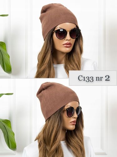 CZAPKA DAMSKA CIEPŁA wygodna Zimowa Beanie MODNA Wywijana brązowa KOLORY na Arena.pl