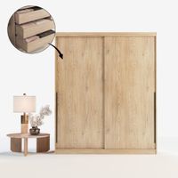 Szafa przesuwna ADAPTE Box 180 / 215 z szufladami + półki i drążek - Dąb