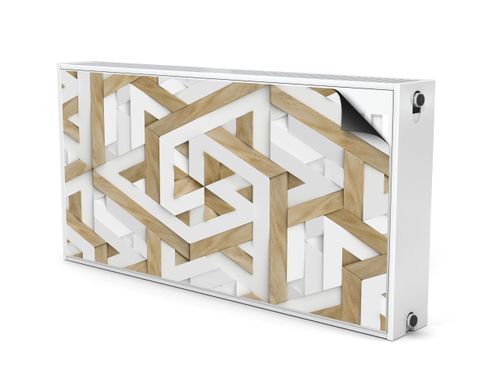 Osłona MAGNETYCZNA Na Kaloryfer Abstrakcja Mozaika Drewno 90cm x 60cm na Arena.pl