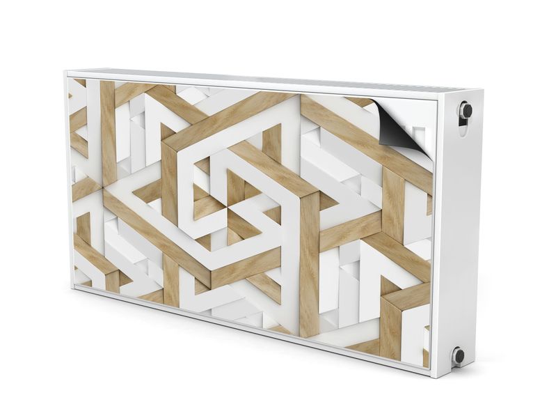 Osłona MAGNETYCZNA Na Kaloryfer Abstrakcja Mozaika Drewno 90cm x 60cm zdjęcie 2