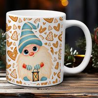 Świąteczny kubek z imieniem - bajkowy skrzat z latarnią